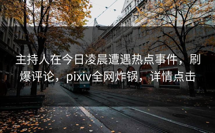 主持人在今日凌晨遭遇热点事件,刷爆评论,pixiv全网炸锅,详情点击
