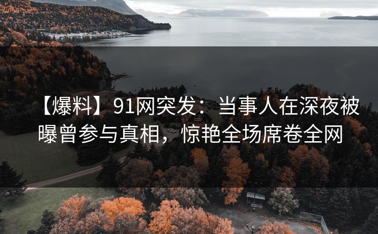 【爆料】91网突发：当事人在深夜被曝曾参与真相，惊艳全场席卷全网